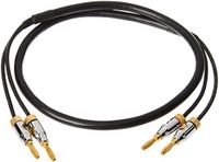 Amazon Basics Luidsprekerkabel met vergulde banaanstekkers, CL2, 99,9% zuurstofvrij, 0,9 m, zwart