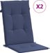 vidaXL Stoelkussens - 4 stuks - Hoge rug - Stof - Marineblauw