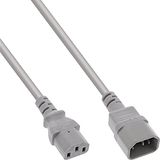 InLine 16502A C13 naar C14 stroomkabel, 2 meter, grijs