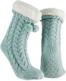 Apollo Pantoufles - Enfants - Tricoté - Bleu clair - Taille unique (35-40.5) - Polaire
