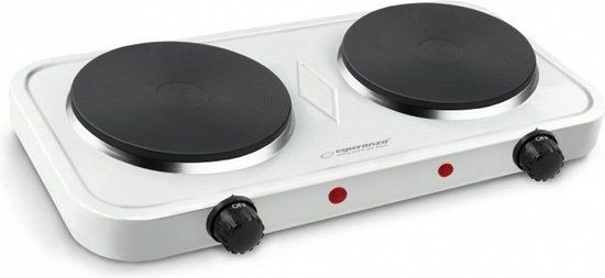 Esperanza Cotopaxi Serie - Vrijstaande elektrische kookplaat - 2000W - Przenośna - Wit