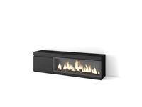 INNOVATION HOME FURNISH S.L. Meuble TV effet bois noir 158x35x45cm cheminée effet feu XXL