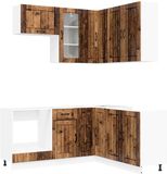 vidaXL Keukenblok LUCCA 8-delig Oud Hout