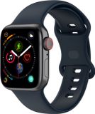 By Qubix - Siliconen sportbandje - Donkerblauw - Maat: M/L - Geschikt voor Apple Watch 44mm / 45mm / 46mm / 49mm