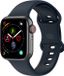 By Qubix - Siliconen sportbandje - Donkerblauw - Maat: M/L - Geschikt voor Apple Watch 44mm / 45mm / 46mm / 49mm