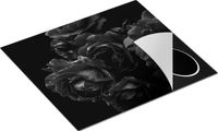 Chefcare Inductie Beschermer Rode Bloemen Zwart Wit 59x51cm
