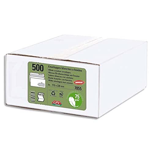 GPV 7856 enveloppen, DL, 110 x 220 mm, wit met venster, 75 g