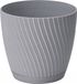 Form Plastic Plantenpot/bloempot Waves - kunststof - platina grijs - D15 x H14 cm - met opvang schotel - rond