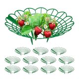 Relaxdays Plantensteun Aardbeien, Set van 12, Slakken Bescherming, Tegen Rotten, Aardbeiensteun, Kunststof, Groen