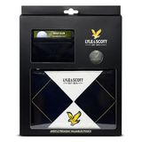 Lyle & Scott Argyle Premium etui voor waardevolle spullen, perfect golfcadeau voor mannen, luxe lederen ritssluiting met velours voering, kaartenportemonnee, 32 mm balmarkering, golfaccessoires