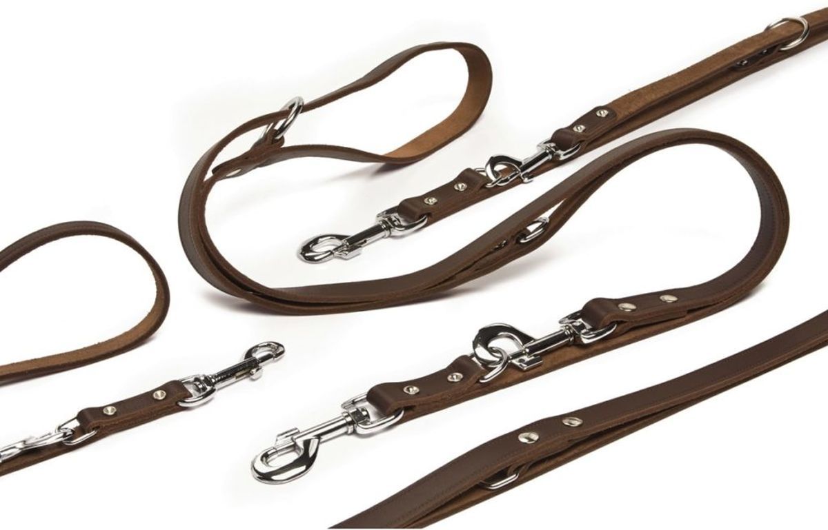 Beeztees Dressuurlijn Geniet Leder Donkerbruin 200 cm x 18 mm