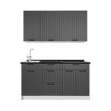 Vicco Eenpersoonskeuken Fame-Line, Donkergrijs/Wit, 150 cm, WB Antraciet