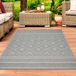 Tapis intérieur et extérieur, aspect sisal, motif à carreaux, gris, 200 x 280 cm