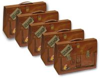 Merkloos Miko cadeauverpakking schooltas - 5 stuks - 6 x 19 x 14 cm - Karton - Multi