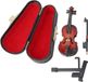 Young Connections Petite Viool Avec Valise - Modèle miniature - Accessoires de maison de poupée - Décor de mini instrument de musique - Convient aux enfants et aux collectionneurs - Finition en bois brun.