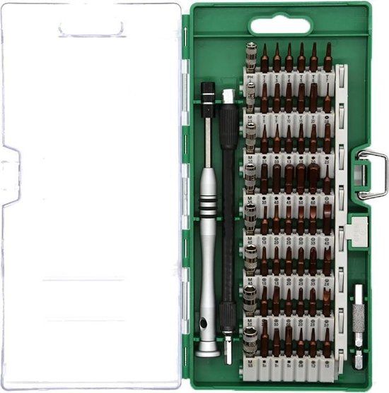 DELTACO VK-55 Gereedschap set smartphone reparatie - 58 stuks - groen