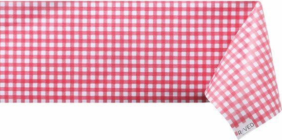 Raved Tafelzeil Boerenbont Rood Geruit 140x280cm - PVC - Afwasbaar