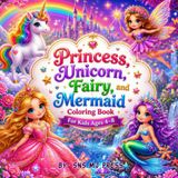 Princess, Unicorn, Fairy, and Mermaid: Cute & Magical Coloring Fun for Kids Ages 4–8