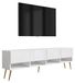 3E 3xE living.com 3xE living TV-meubel met geribbelde voorpanelen, matwit, goudkleurige, schuine poten