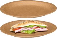 Kinvara papieren feest bordjes - 36 stuks - 28 cm - gerecycled kraft papier