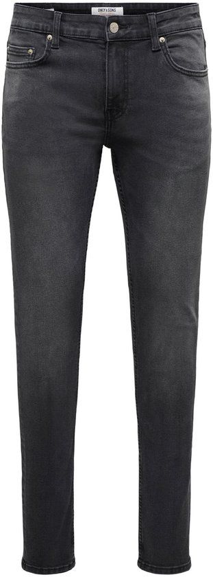 ONLY&SONS ONSWARP Skinny Destroy Pim Dnm Jeans Heren W32 x L32 Washed Black