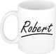 Bellatio Decorations Robert Naam koffiemok - beker - met sierlijke letters - wit