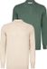 Felix Hardy Pullover Met Polokraag - 2 Pack Polo - 100% Katoen Heren Beige-Groen - 2Xl