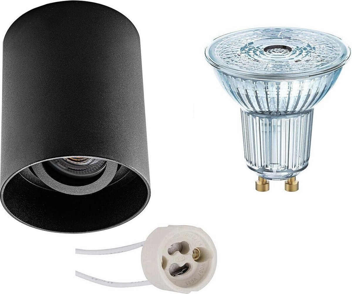 Osram - Opbouwspot Set - Parathom PAR16 930 36D - Proma Luxina Pro - GU10 Fitting - Dimbaar - Opbouw Rond - Mat Zwart - 3.7W - Warm Wit 3000K - Verdiept - Kantelbaar - Ø90mm