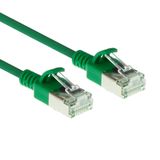 ACT Groene 3 meter LSZH U/FTP CAT6A datacenter slimline patchkabel snagless met RJ45 connectoren