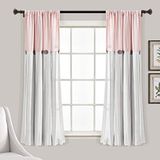 Lush Decor Linnen Knoop Gordijnpaneel, Single, 101 cm B x 160 cm L, Blush & Wit