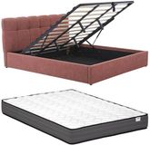 Vente-unique Bed met opbergruimte stof terracotta 180 x 200 cm