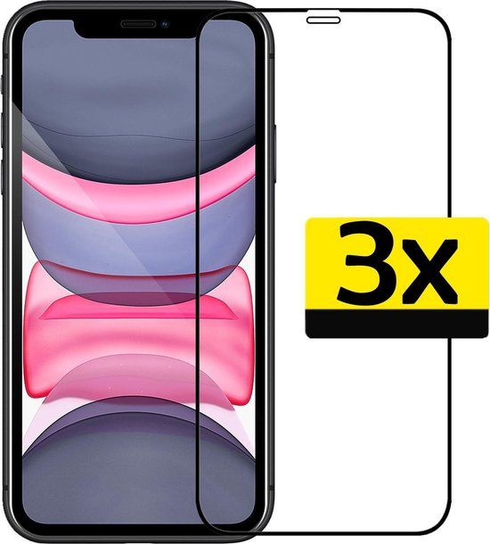 LUQ Screenprotector iPhone Xs - Glas - Full Cover - 3 stuks