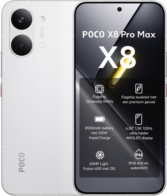 Xiaomi POCO X8 Pro Max - 12 GB RAM - 256 GB - Wit