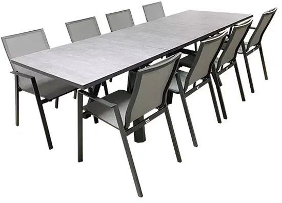 Trestino Goya Diningset - 8 p. Antraciet
