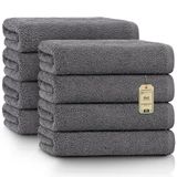 GREEN MARK Handdoeken Set 8 Stuks – 100% Katoen, Zacht en Zeer Absorberend, Premium Badhanddoeken voor Badkamer, Spa en Sportschool, 50 × 100 cm, Antracietgrijs