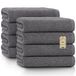GREEN MARK Handdoeken Set 8 Stuks – 100% Katoen, Zacht en Zeer Absorberend, Premium Badhanddoeken voor Badkamer, Spa en Sportschool, 50 × 100 cm, Antracietgrijs