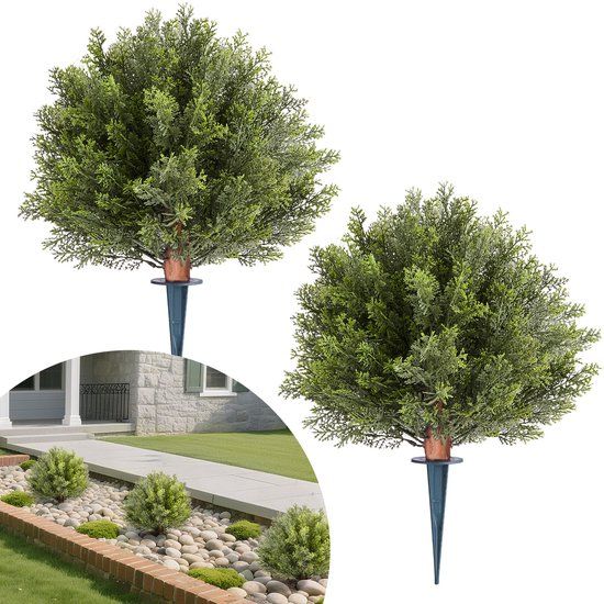 VEVOR Kunstmatige Cipresbomen met Grondpen, Set van 2, 406 mm Kunstplant