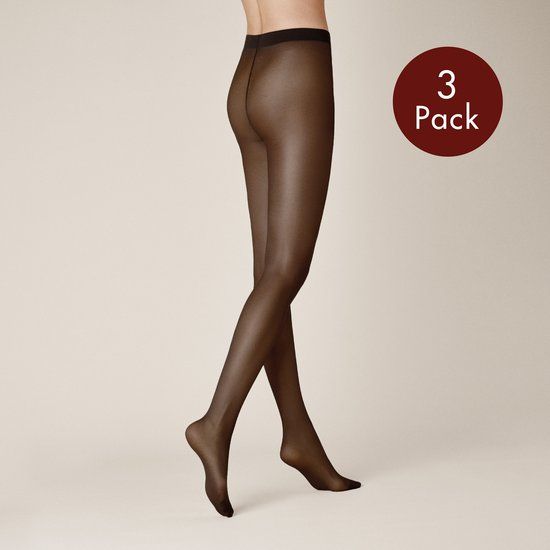 Kunert Satin Look 20 Dames Panty - Black - 3 stuks