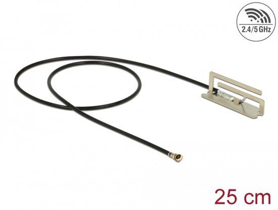 Delock WLAN 802.11 ac/ax/a/h/b/g/n Antenna I-PEX Inc., MHF® 4L plug 1.6 dBi 25 cm PIFA internal