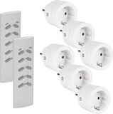 SEC24 HAF760S2 Draadloze Schakelaar Set - 2 Afstandsbedieningen + 6 Pluggen - Wit