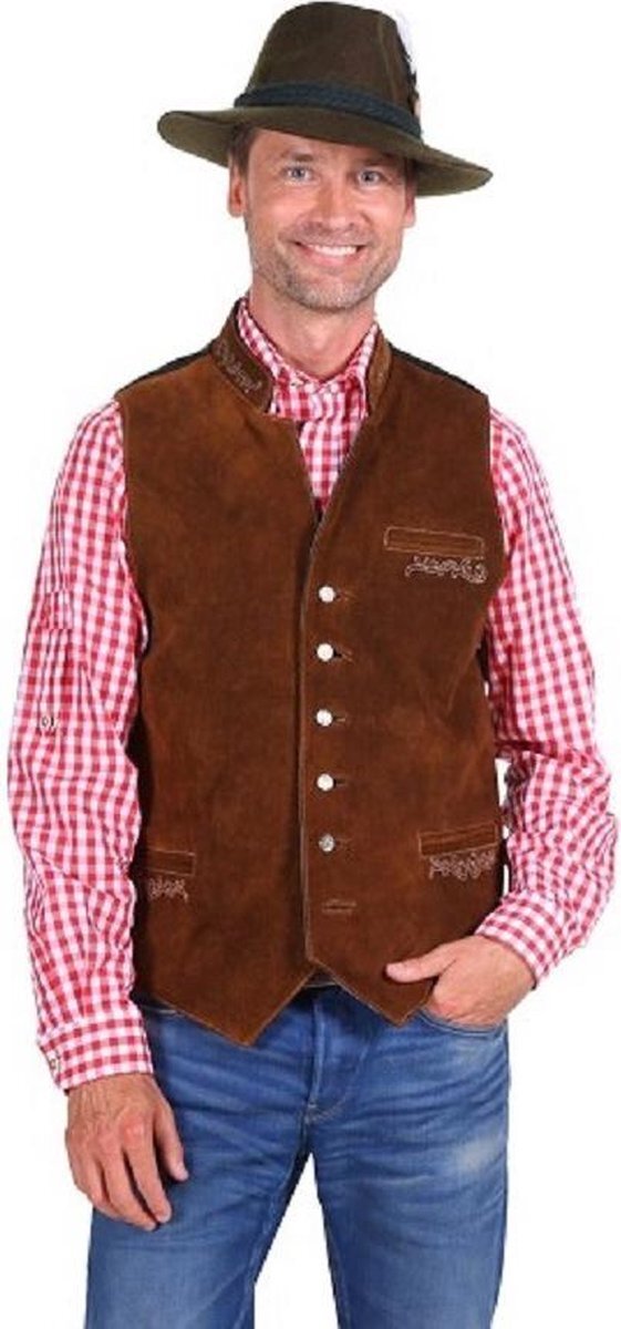 Alpenfeuer Tiroler Vest - Gilet leder bruin maat 52