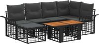 vidaXL Banc de jardin noir poly rotin