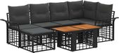 vidaXL Banc de jardin noir poly rotin