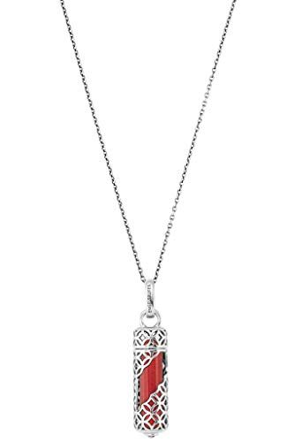 Engelsrufer 925 zilveren damesketting met hanger en rode jaspis krachtsteen maat M