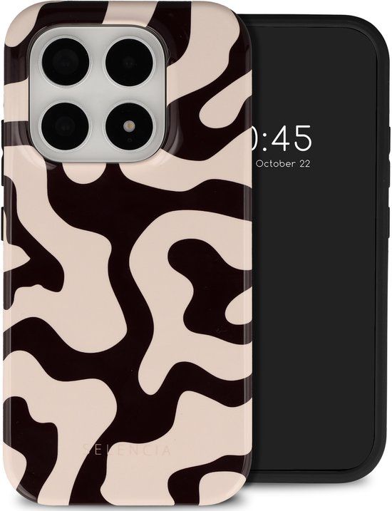 Selencia Hoesje - Geschikt voor Xiaomi 17 - Backcover met Magnetische Ring - Art Wave Black