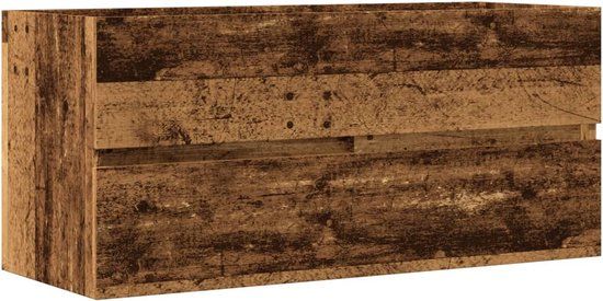 vidaXL Wastafelkast 100x38,5x45 cm bewerkt hout oud houtkleurig