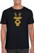 Bellatio Decorations Kerst verkleed T-shirt voor heren - zwart - Rendier hoofd - glitter goud - Kerstkleding XXL