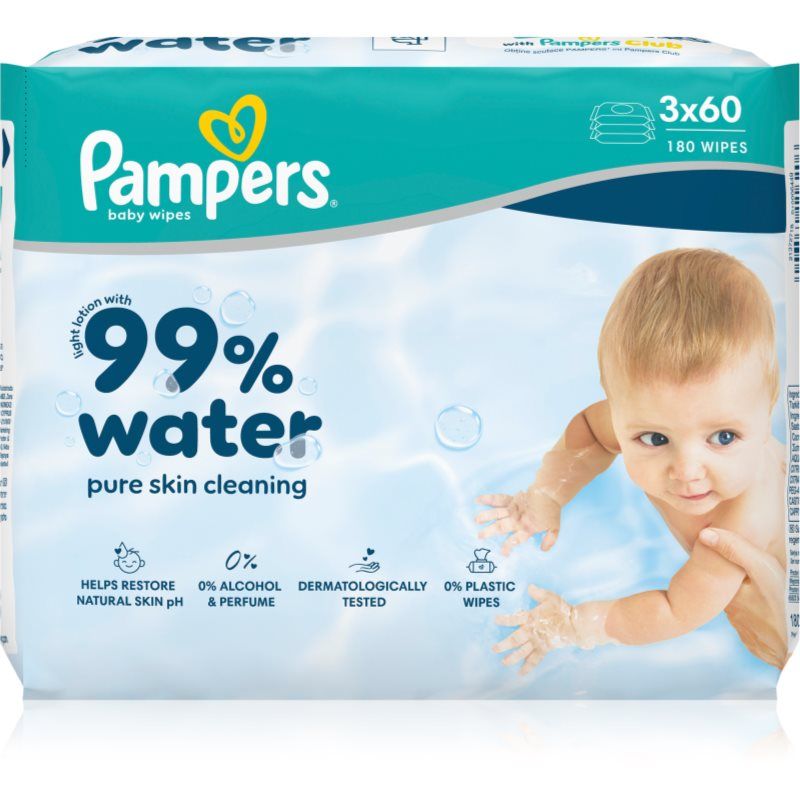 Pampers 99% Water (3 x 60 Pcs.)