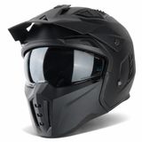 VINZ Helmets VINZ Kioto Street Fighter Helm - Motorhelm & Scooterhelm & Brommerhelm - ECE 22.06 - XS tm XXL - Mat Zwart - L