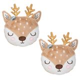 Atmosphera Dieren sierkussen - 2x - kinderkamer - hertje - 31 x 38 cm - polyester